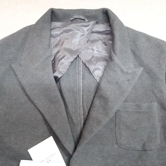 John Henric Blazer 2XL Gray Patch Pockets Peak Lapels Unstructured Unlined NEW - Picture 1 of 13